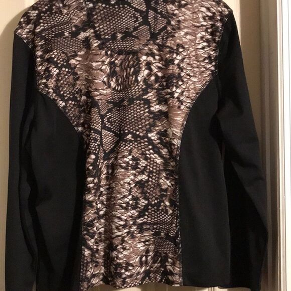 Ac-tiv-ology Women's Black Brown Snake Print Full Zip Athletic Jacket Size PL - Picture 5 of 6